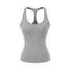Estilo Europeo y Americano Sexy Cuello en U Corbata Pecho Acolchado Espalda Cruzada Camiseta sin Mangas Verano Adelgazante Casual Deportiva Camisola Top