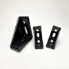 Perfil de aleación de aluminio negro Soporte de esquina Conexiones de conexión fundidas a presión 3030 4040 8080 Estándar Nacional Versión Engrosada