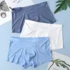Ropa interior de seda de hielo sin costuras para hombre de verano, fina, de cintura pequeña, transpirable, antibacteriana, calzoncillos bóxer de seda de hielo para cintura pequeña, venta al por mayor
