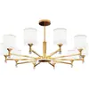 Iluminación protectora de espectro completo, araña de cristal grande y lujosa para sala de estar y comedor, elegante luz de techo inteligente, jade de cristal