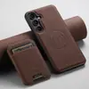 Funda de Cuero Adecuada para Teléfono Móvil Dos en Uno Samsung S26U Note20 Portatarjetas Magnético Carga Inalámbrica Magsafe Google