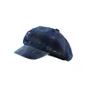 Gorra de Artista de Algodón Denim Estilo Vintage, Gorra de Moda Versátil de Exterior Tendencia para Mujer, Boina Adelgazante con Visera Curva y Forma Octagonal