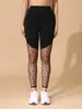 Nuevos Pantalones Deportivos de Malla Negra con Parches y Bolsillo para Mujer de Cintura Alta Levanta Glúteos para Yoga, Gimnasio, Exteriores, Ajustados