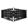 Cinto de Cintura Decorativo Feminino Vintage Vazado com Rebites para Vestido Lã Casaco Distintivo Ultra-largo Elástico Cinto de Cintura Elástico