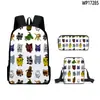 Mochila Escolar 3D Novo Jogo Cultive um Jardim Mochila Bolsa Mensageiro Estojo Três Peças