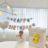 Letras de Cumpleaños de Fieltro de Colores Decoración de Fiesta de Cumpleaños Aniversario Props Pancarta Guirnalda