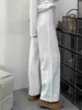 Elegantes Jeans Blancos Sueltos de Pierna Recta para Mujer, Novedad Primavera/Verano 2026 de Cintura Alta, Adelgazantes, Caída Suelta, Casual, Pierna Ancha