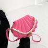 Bolso de mensajero sencillo de moda, nuevo bolso de otoño 2024, bolso de hombro estilo coreano occidental para mujer, bolso de viaje con concha de perla