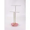 Suporte de Joias de Base de Concha de Alta Qualidade, Suporte de Exibição de Armazenamento de Brincos e Colares com Haste de Metal de Camada Dupla, Exibição de Joias de Mesa