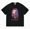 Hit da Internet de Verão 24: Camiseta bAPe Cabeça de Macaco Macaquinho, Camuflagem, Camiseta Unisex Manga Curta Gola Redonda