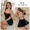 Sexy Camisón de Verano para Mujer con Acabado de Lujo, Estilo Pura Pasión para Bustos Pequeños, con Copas en el Pecho, Camisola de Encaje de Seda Helada, Ropa de Casa