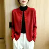 Cárdigan de Punto Estilo Old Money para Mujer Otoño 2026 Nuevo Talla Grande Gordita MM Temperamento Perezoso Suéter Abrigo de Cuello Redondo