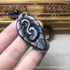 Pendente Ruyi de jade verde escuro natural colar masculino e feminino pingente estilo étnico vintage pingente de casal boutique atacado