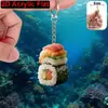 Llavero de acrílico 2D plano de moda para sushi, muy vendido en la frontera, para decoración de bolso y coche