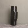 Nuevo jarrón de flores de tubo negro de mármol de estilo chino para decoración de hotel, comedor, sala de estar, mesa de centro y porche.