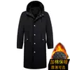 Casaco trench coat masculino de comércio exterior transfronteiriço, casaco de comprimento médio, casaco casual masculino de algodão com forro de fleece, casaco longo até o joelho de tamanho grande europeu e americano