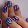 Uña artística de flash rápido Aurora otoño rojo purpúreo a juego uña artística de purpurina azul galaxia usar pieza de esmalte de uñas puede ser al por mayor