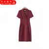 Vestido profissional Temperamento Verão Fino Elegante Esteticista Gold Shop Cintura Emagrecimento Roupas de Trabalho Deusa Fã