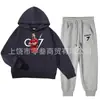 Conjunto de Dos Piezas de Sudadera con Capucha y Pantalones de Chándal de Algodón, Estilo Americano Moderno para Niños Mayores, Ropa Holgada para Primavera y Otoño
