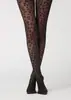 Meia-calça estampada de leopardo para mulheres, meias de primavera e verão, meia-calça preta, meia-calça feminina estampada de leopardo preta, efeito emagrecedor