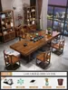 Juego Grande de Mesa de Té y Sillas de Madera Maciza, Una Mesa y Cinco Sillas, Mesa de Té de Estilo Chino Nuevo, Adecuado para Oficina o Uso en Casa, Estación para Preparar Té