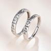 Anillo de pareja con mantra de seis sílabas de plata esterlina S925, moda inseparable, estilo coreano, para hombre y mujer, anillo abierto, anillo de amor a distancia