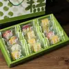 Caja de Empaque Nueva Estilo Pastel de Frijol Mungo, 12 Piezas, Caja de Regalo para el Festival del Bote del Dragón, Caja de Pastel de Hielo de Frijol Mungo Horneado Hecho a Mano, Caja de Pastelería China