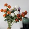 6 Rosas Pequenas para Decoração de Casamento, Flores Artificiais, Rosas Simuladas, Decoração de Casa, Flores Artificiais, Rosas Pequenas, Flores Simuladas