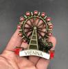 Dubai, Emirados Árabes Unidos, Bélgica, Viena, geladeira, adesivos, metal de alta qualidade, magnético, tridimensional, criativo, adesivos de paisagem