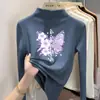 Y2371# playera base de cuello semi-alto para niños, invierno, acolchada, manga larga, para hombre y mujer, niños grandes, de terciopelo, cálida