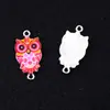 Al por mayor Versión Coreana Creativo Doble Colgante Patrón de Búho Goteo de Aceite Aleación Pulsera Collar Colgante Accesorios de Joyería DIY