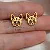 Múltiples Aretes de Animales de Acero Inoxidable para Mujer, Perro Poodle Lindo, Bulldog, Perro Salchicha, Aretes Personalizados