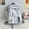 Mochila Oxford Unissex para Ensino Médio 2025 com Alça de Ombro Amortecida a Ar, Padrão de Letras e Texto Bordados em Estilo Chinês Artístico, Tecido Poliéster