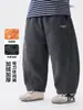 Calça Europeia Masculina de Inverno com Plus Veludo Calça de Bebê Faca Torto Calça Casual Espessa para Meninos Roupa Infantil Calça Longa Infantil Roupas de Inverno