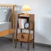 Color Nogal Librero Vintage Combinación Gabinete Estante para Libros Ilustrados para Niños Sala de Estar Simple Gabinete Lateral para TV Estante de Almacenamiento de Piso Nuevo