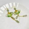 Pendientes de bambú verde con abanico plegable transparente, estilo vintage Hanfu, estilo nacional, con gancho para la oreja, para primavera y verano, estilo cheongsam chino, nuevos y modernos pendientes de bambú.