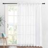 Amazon Transfronteiriça Cor Sólida Barriga Grande Linho Tela de Janela Blackout Pressionada por Haste Sala de Estar Cortinas Prontas Temu Pronto para Entrega