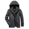 Abrigo acolchado de algodón grueso con forro polar, abrigo informal holgado de invierno para hombre, chaqueta acolchada de algodón con múltiples bolsillos para personas de mediana edad y mayores, abrigo acolchado de algodón de longitud media resistente al frío