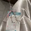 Livro Vermelho Pequeno Mesmo Estilo Fita Rosa Laço Gato Kt Corrente para Celular Lanyard DIY Contas Fofo Câmera Ccd Corrente para Pendurar