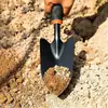 Paleta de Jardín Metálica Ergonómica con Mango Negro y Ribete Naranja - Ideal para Plantar Flores y Verduras