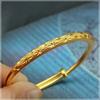 Atacado Vietnam ouro estrelado push-pull pulseira feminina banhada a ouro 24k coração sólido rosto redondo boca aberta pulseira fornecimento ao vivo