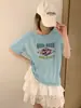 Camiseta de Algodón Copo de Nieve de Verano con Cuello Redondo, Corte Ajustado, Mangas Cortas Versátiles, Suministro Directo del Fabricante, Disponible para Dropshipping