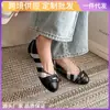 Zapatos Planos de Cuero Estilo Mary Jane a Cuadros, Redondos, sin Cordones, de Punta Redonda, Bajos, para Uso al Aire Libre, Verano 2026