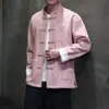 Chaqueta de gamuza para hombre estilo chino de otoño, nuevo traje Tang retro de botones estilo chino, abrigo casual holgado de talla grande