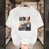 Camiseta holgada de media manga con estampado de moda de verano al por mayor de fábrica, con cuello redondo que combina con todo, sencilla y cómoda.