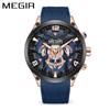 Reloj de pulsera MEGIR para hombre, nuevo, con correa de silicona, multifuncional, creativo, de moda, deportivo, venta al por mayor