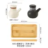 Pote Grande para Vinagre Garrafa de Óleo para Restaurante Japonês com Tampa Frasco de Condimento de Cerâmica Pote Pequeno para Vinagre de Cozinha Doméstica Pote para Molho de Soja