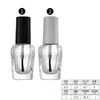 Botellas Transparentes Redondas y Cuadradas para Esmalte de Uñas 5ml 10ml 15ml Botellas de Vidrio para Cosméticos con Tapa y Pincel