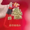 Colgante de gato de la suerte y dios de la riqueza de oro puro 999, correa para teléfono de oro, llavero, accesorio para bolso, adecuado para eventos y regalos, venta al por mayor, hecho a mano