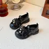 Zapatos de Moda de Cuero para Niñas Doble Moño Zapatos de Princesa Verano 2025 Nuevos Zapatos Individuales Mocasines Casuales Versátiles para Niñas